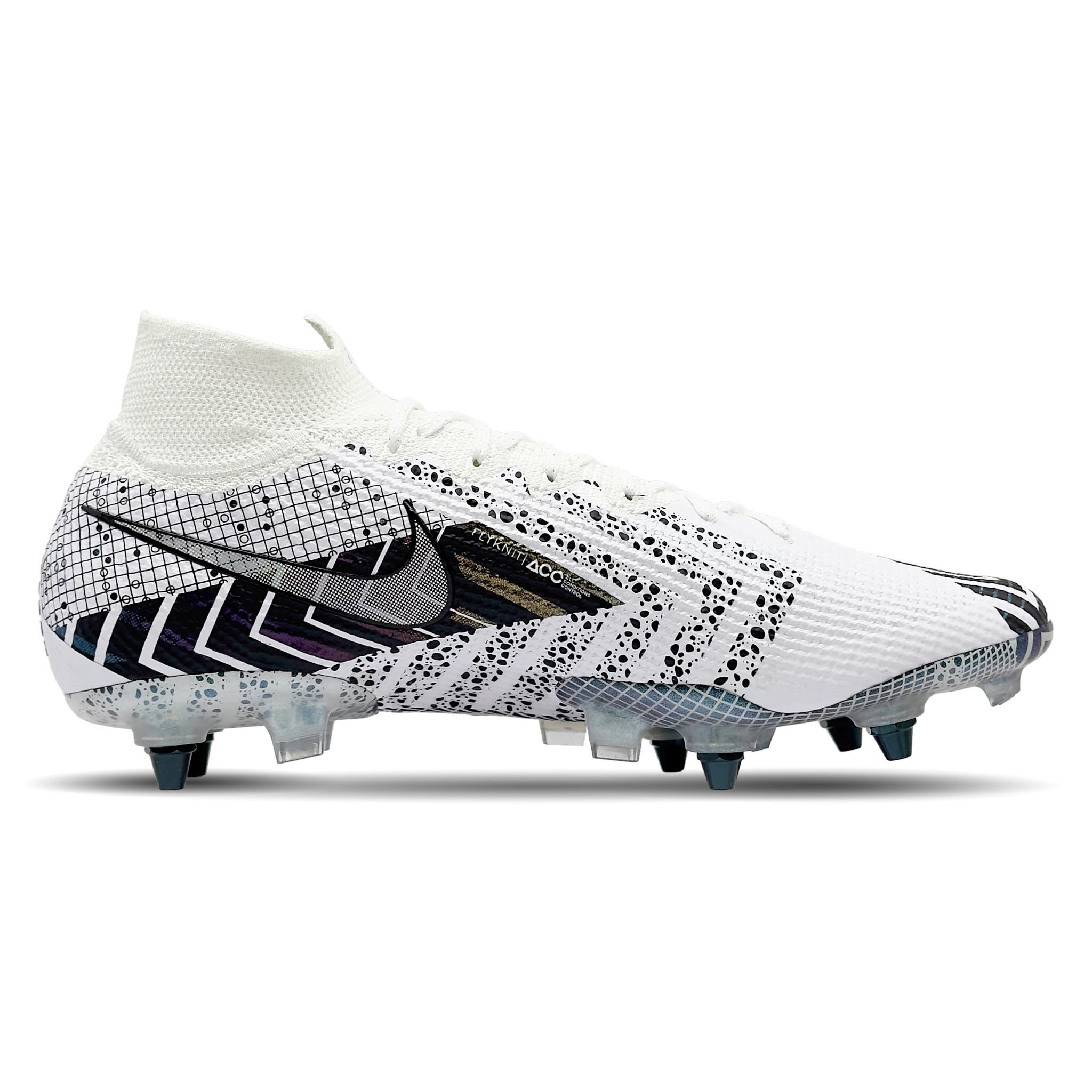 Die Nike Mercurial Superfly 7 MDS Elite SG-Pro AC (CK0013-110) bieten dir optimale Traktion und Stabilität auf weichem Boden. Ihr komfortables, sockenähnliches Design sorgt für eine perfekte Passform, während das innovative Obermaterial präzise Ballkontrolle ermöglicht. Hol dir diese hochmodernen Fußballschuhe jetzt auf STUNNINGBOOTS.com und verbessere dein Spiel mit Geschwindigkeit und Präzision.